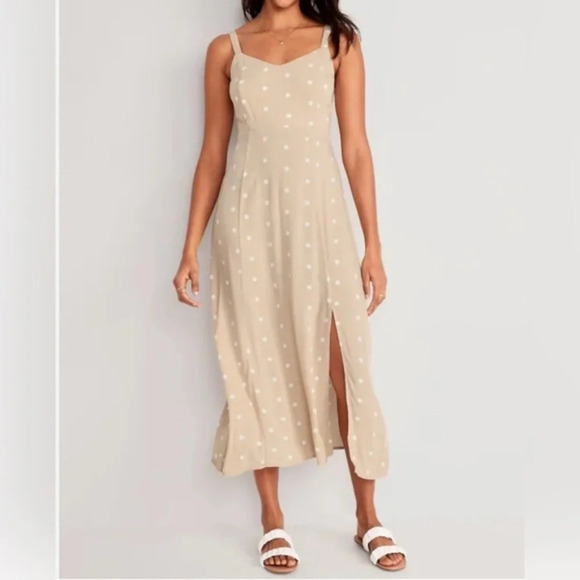 NWT old navy Polka-Dot Smocked Maxi Slip Dress for Women Small - Picture 6 of 7